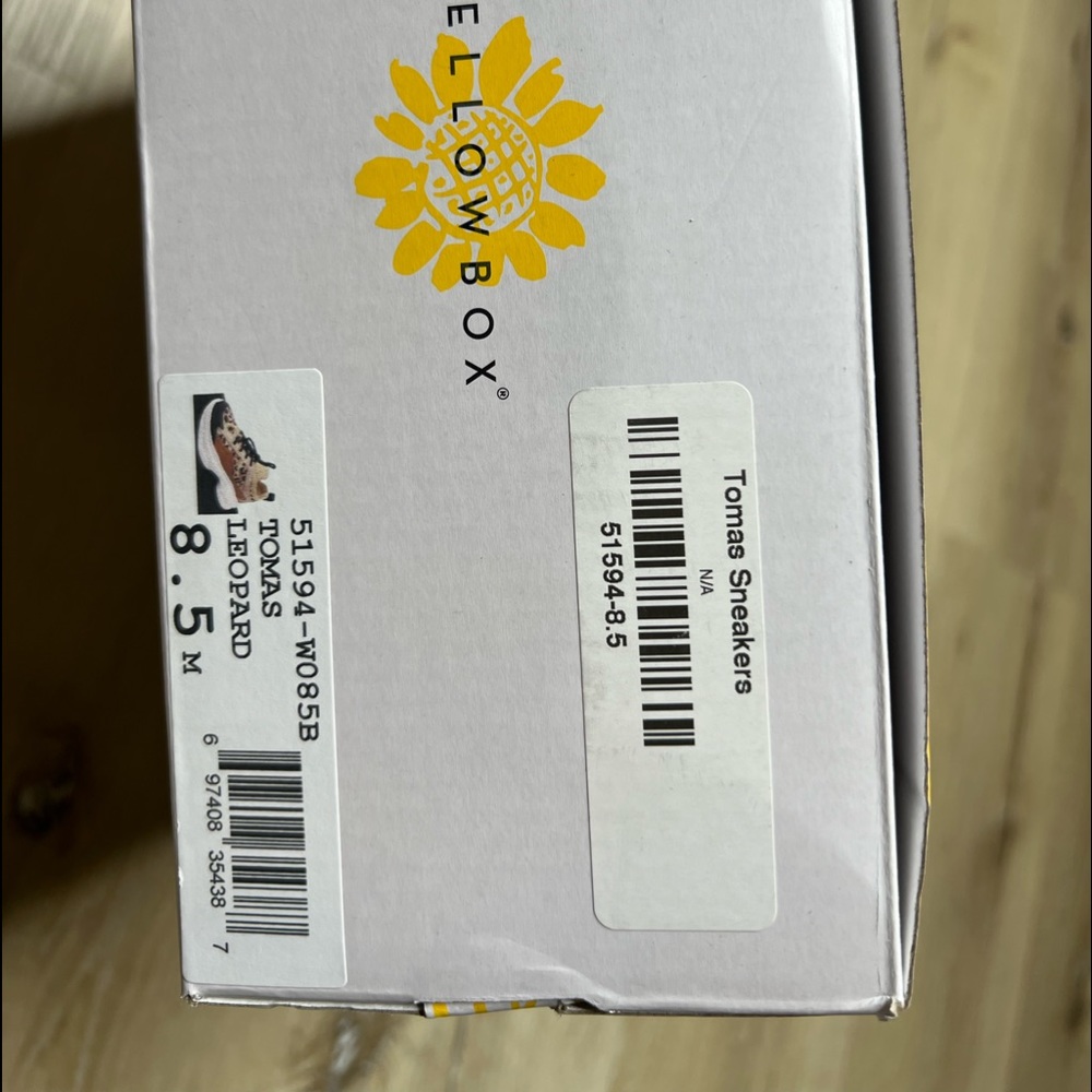 Yellow Box Tan and Black Sneakers with Leopard Print - Picture 6 of 7